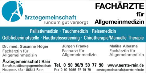 ärztegemeinschaft rain|ᐅ Gesundheitshaus Rain Ärztegemeinschaft in Rain am Lech ...